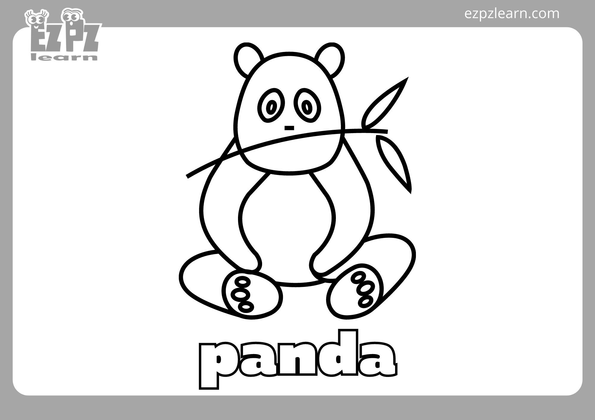 Panda Coloring Page - Ezpzlearn.com